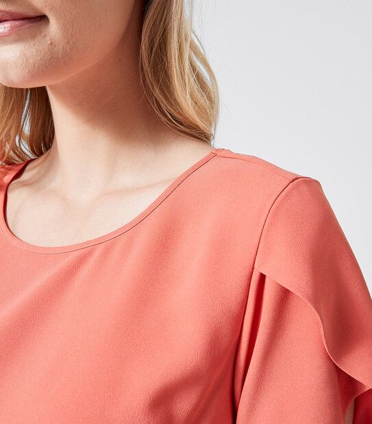 Preview Evie Tulip Sleeve Blouse - Spiced Coral Pink