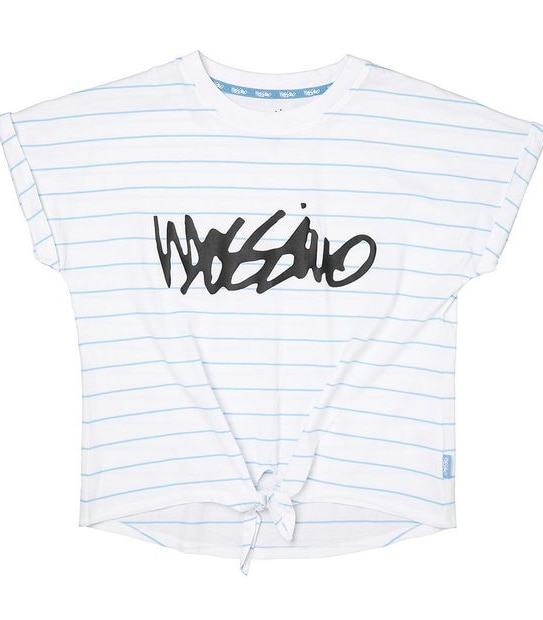Mossimo Script Tie Front T-shirt - White