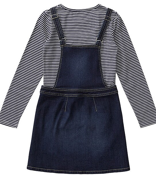 Dungaree Dress And T-Shirt Set