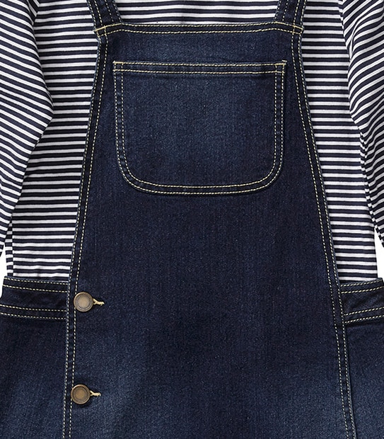 Dungaree Dress And T-Shirt Set