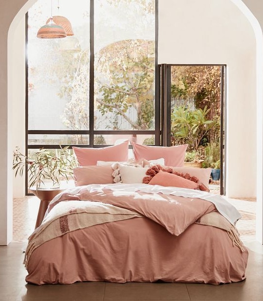 Arlo Stonewash Quilt Cover Set King Bed Target Australia