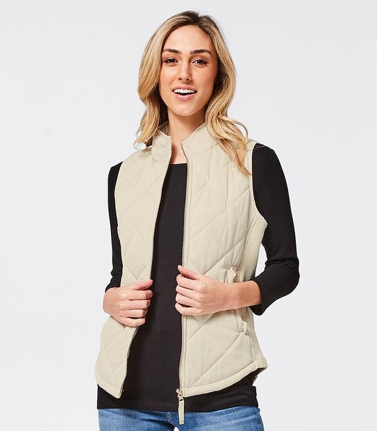 Padded Puffer Vest - White