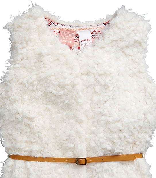 Girls' Piping Hot Faux Fur Vest