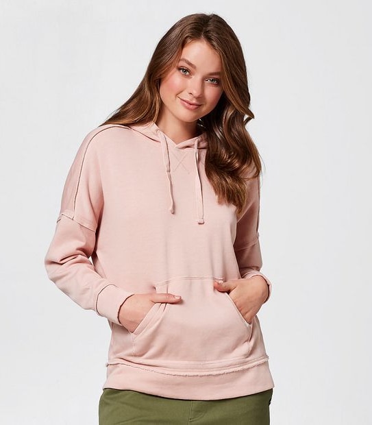 Piping Hot Slouchy Hoodie - Pink