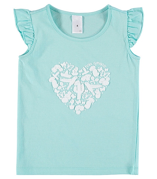 Flutter Sleeve Heart Print T-Shirt 1 of 3