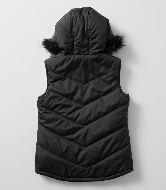 Fur Hooded Reversible Puffer Vest