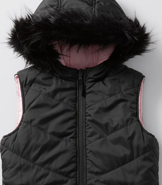 Fur Hooded Reversible Puffer Vest