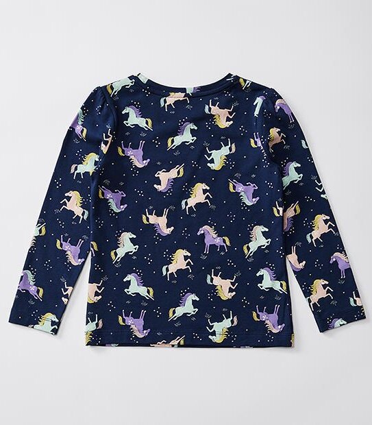 2 Pack Long Sleeve Plain & Print T-Shirt