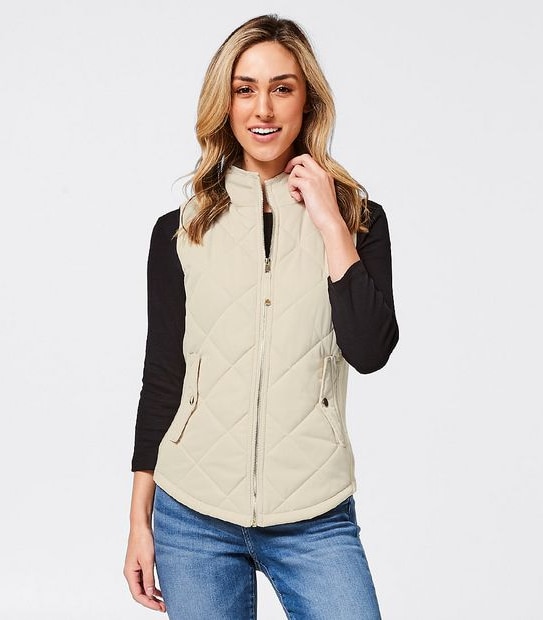 Padded Puffer Vest - White