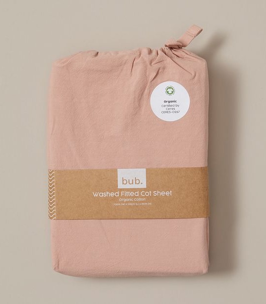 bub. Organic Cotton Arlo Washed Fitted Cot Sheets Target Australia