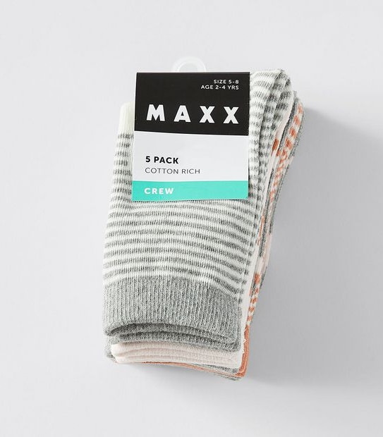 5 Pack Maxx Crew Socks