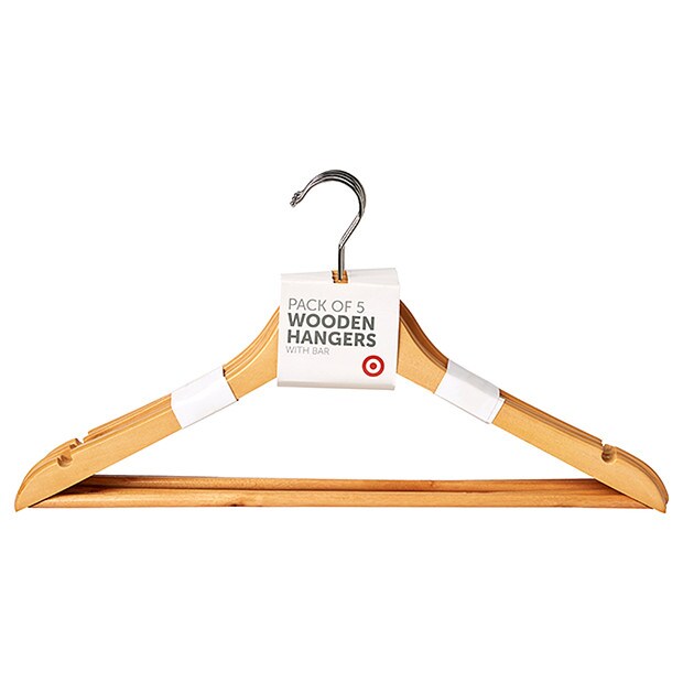Wooden Hangers With Bar Pack Of 5 Target Australia