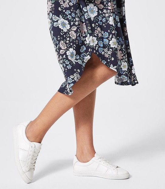 Lily Loves Sleeveless Shirred Midi Dress - Navy Blue Floral