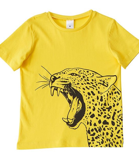 Short Sleeve Cheetah Print T-Shirt