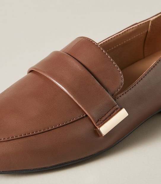 Womens Quinn Saddle Leather Loafers