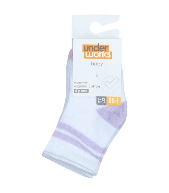 4 Pack Baby Underworks Crew Socks