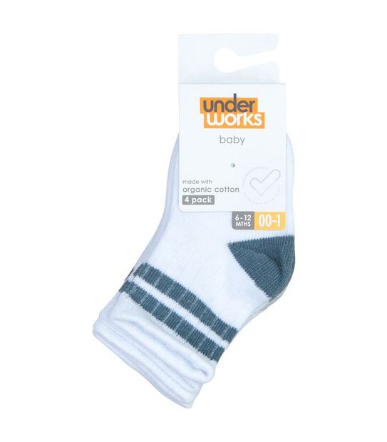 4 Pack Baby Underworks Crew Socks
