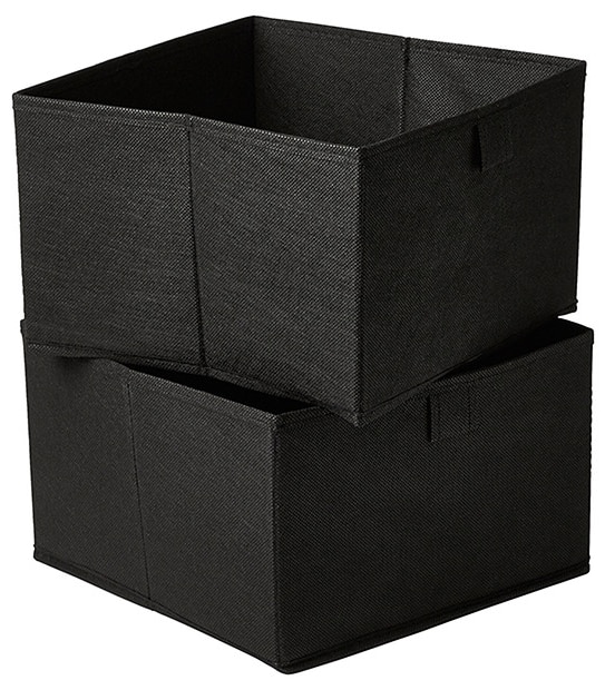 Pack of 2 Folding Drawers - Black