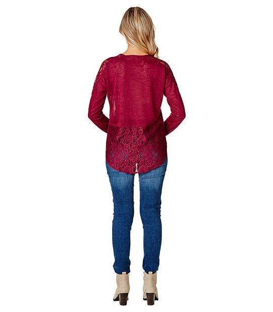 Lily Loves Lace Back Top - Red 2 of 5