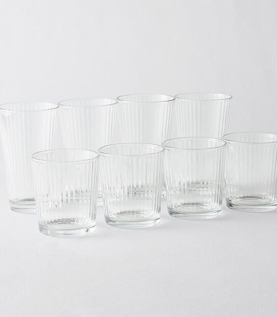 8 Pack Ribbed Tumbler Set
