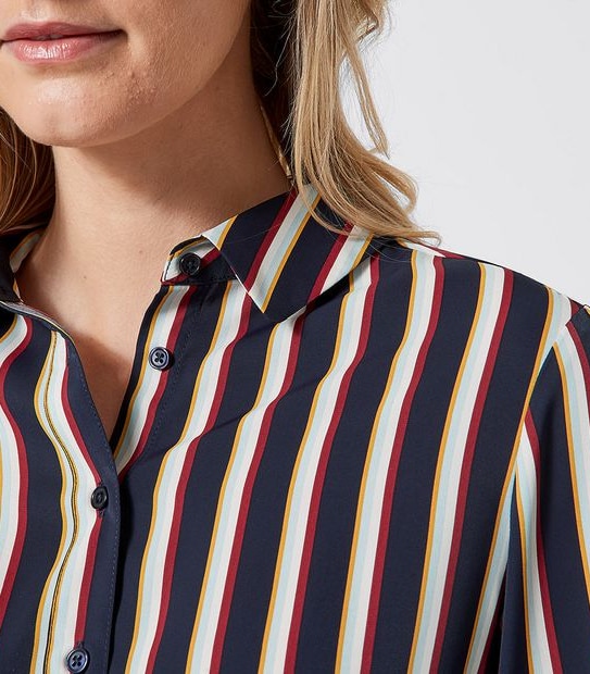 Preview Long Sleeve Relaxed Shirt - Multi Stripe
