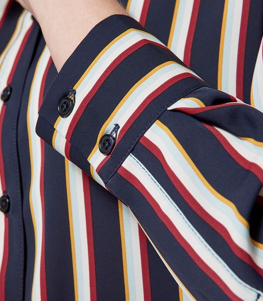 Preview Long Sleeve Relaxed Shirt - Multi Stripe