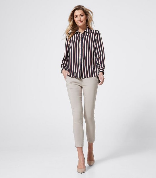 Preview Long Sleeve Relaxed Shirt - Multi Stripe
