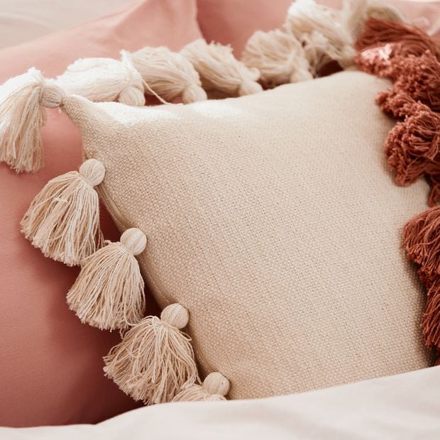 Textured Tassel Cushion