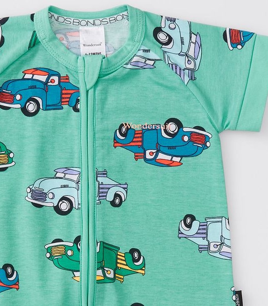 Bonds Baby Zippy Romper - Green Tractor 3 of 3