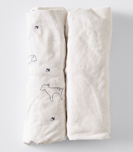 Baby Organic Cotton 2 Pack Bassinet Fitted Sheets - Oh Deer