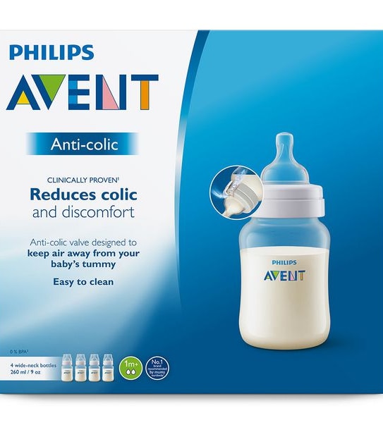 Philips Avent Anti-colic 4-Wide-Neck Bottles 260ml