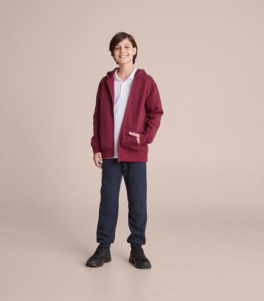 School Fleece Zip Thru Hoodie