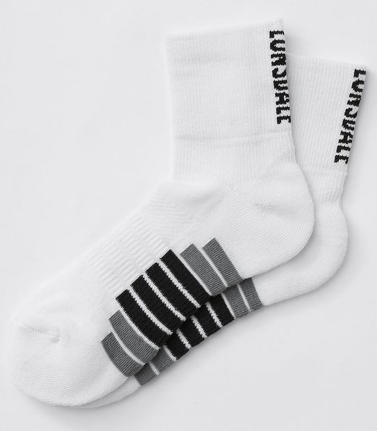 Lonsdale London 2 Pack Performance Quarter Crew Socks - White
