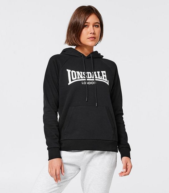 Lonsdale London Wattan Logo Hoodie Jumper - Black