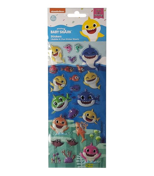 3 Pack Baby Shark Bubble Stickers 
