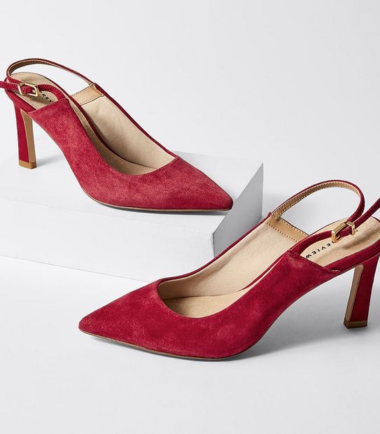 Preview Denton Suede Sling Back Heels - Red