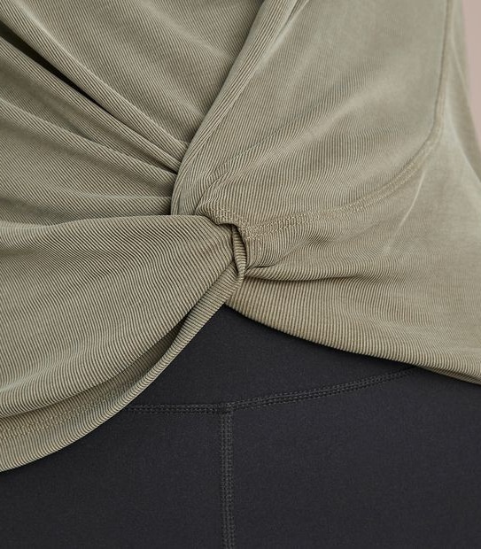 Active Yoga Ribbed Twist Front Top