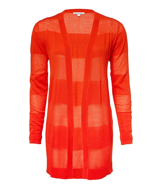 Longline Edge to Edge Cardigan - Fiery Red