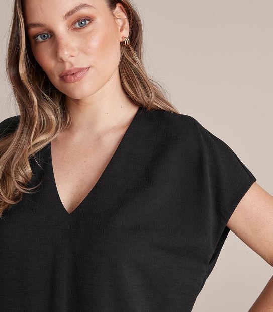 Preview V-Neck Textured Blouse 3 of 6