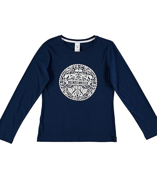 Long Sleeve Live Love Laugh Print Top