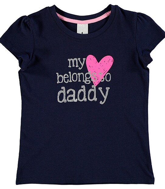 Short Sleeve 'My Heart Belongs To Daddy' Glitter T-Shirt