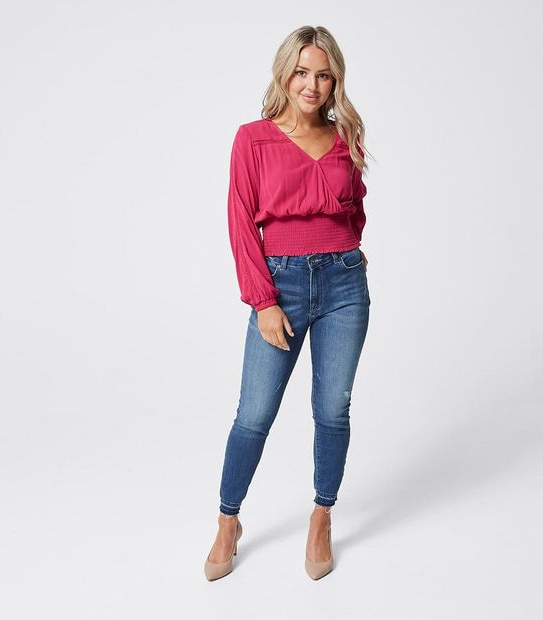 Dannii Minogue Petites Shirred Hem Top