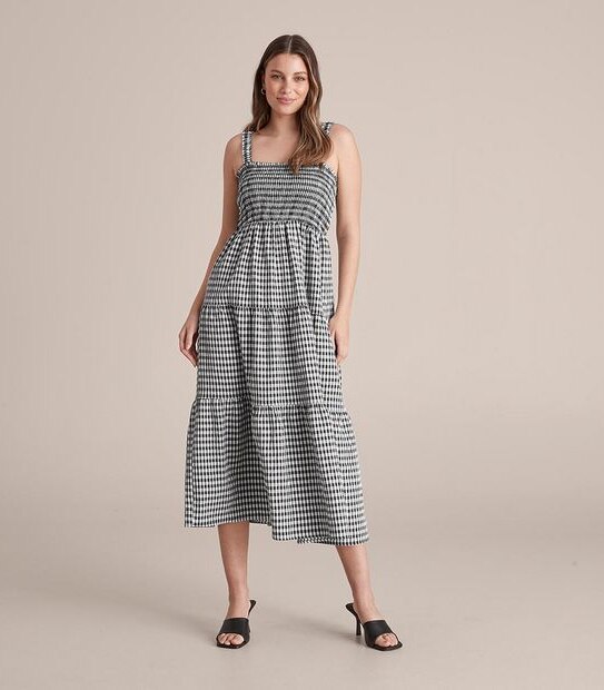 Preview Shirred Frill Strap Midi Dress 3 of 5