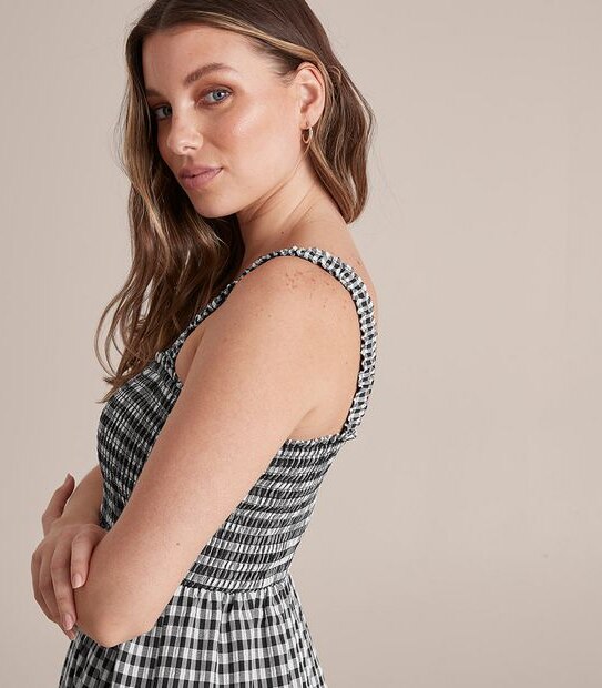 Preview Shirred Frill Strap Midi Dress 4 of 5