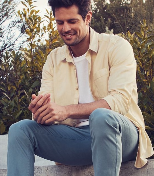 Garment Dye Long Sleeve Casual Shirt