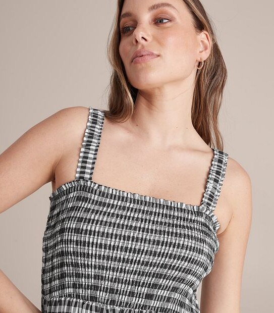 Preview Shirred Frill Strap Midi Dress 5 of 5