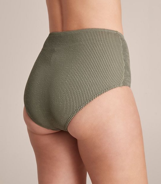 Crinkle High Waist Swim Bikini Briefs