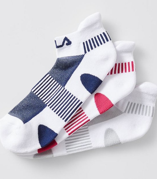 Fila 3 Pack Low Cut Sports Cushion Foot Socks - White/Navy/Berry