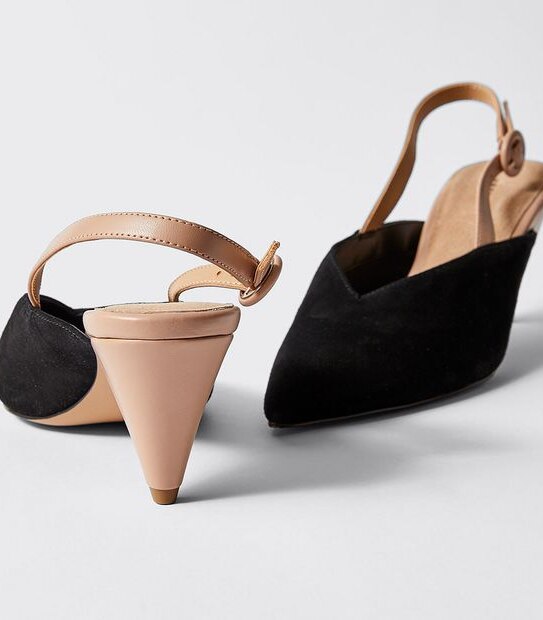 Preview Detroit Suede Sling Back Heels - Black 2 of 5