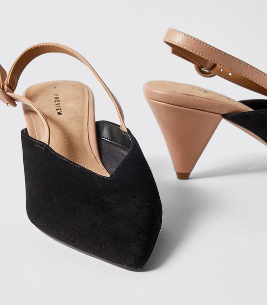 Preview Detroit Suede Sling Back Heels - Black 3 of 5